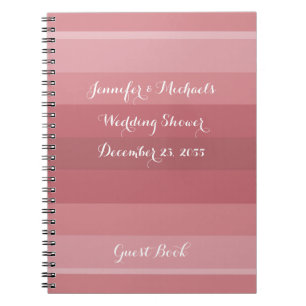 Dusty Rose Wedding Shower Anniversary Party Notebook