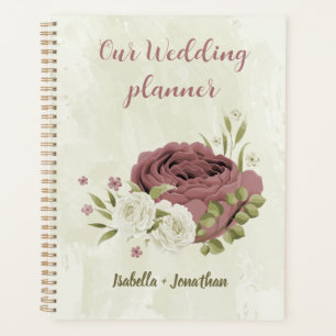 dusty rose white flowers wedding planner