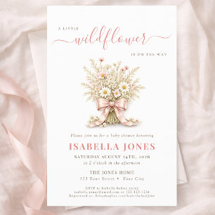 Dusty Rose Wildflower Meadow Baby Shower Budget Flyer