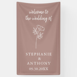 Dusty Rose Wildflower Wedding  Banner