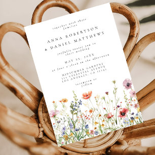 Dusty Rose Wildflower Wedding Invitation