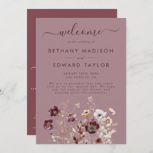 Dusty Rose Wildflower Wedding Program