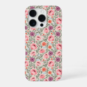 Dusty Rose Wildflowers Watercolor iPhone 16 Pro Case