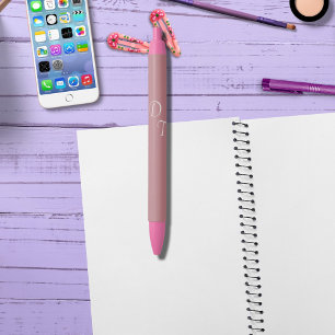 Dusty Rose   - your monograms  Black Ink Pen
