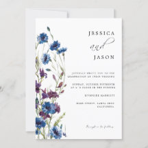 Dusty Royal Blue Purple Bloom Floral Wedding