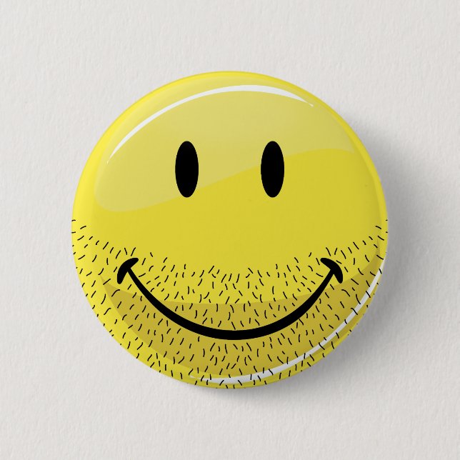Dusty Ruff Bearded Face 6 Cm Round Badge (Front)