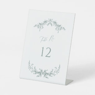 Dusty Sage Cottage Table Number Pedestal Sign