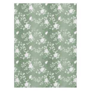 Dusty Sage Floral Green Flower Greenery Pattern Tablecloth