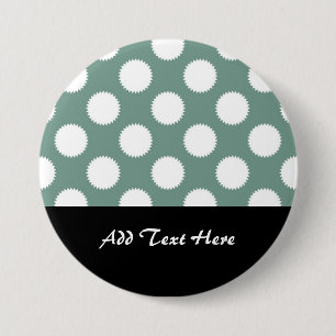 Dusty Sage Green and White Polka Dot Pattern 7.5 Cm Round Badge