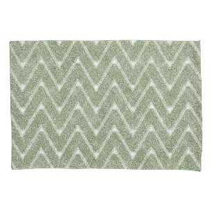 Dusty Sage Green Chevron Pattern Pillowcase