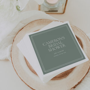 Dusty Sage Green Classic Bridal Shower Napkin