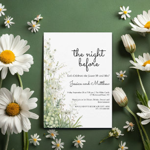 Dusty Sage Green Flowers Wedding Rehearsal Dinner  Invitation