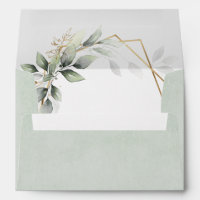 Dusty Sage Green Greenery Geometric Rustic Wedding