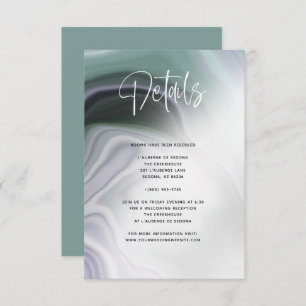 Dusty Sage Green Lilac Agate Details  Invitation