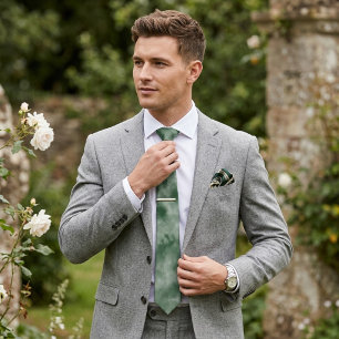 Dusty Sage Green Men's Tie – Elegant Groom Tie