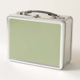 Dusty Sage Green Solid Colour Metal Lunch Box