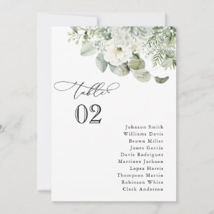 Dusty Sage Green Table Seating Chart Card