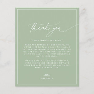 Dusty Sage Green Thank You Card