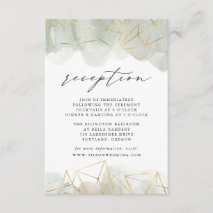 Dusty Sage Green Watercolor Wedding Reception Enclosure Card