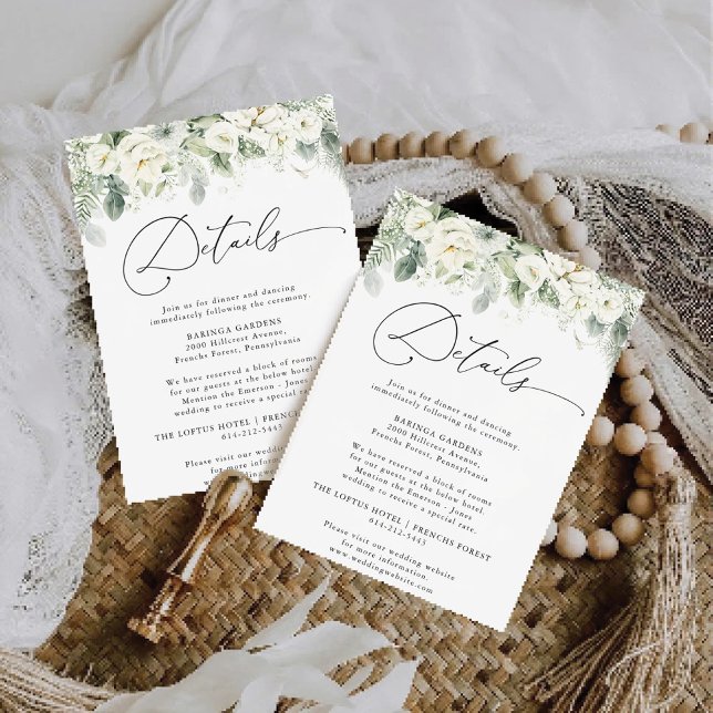 Dusty Sage Green Wedding Details Card (Creator Uploaded)