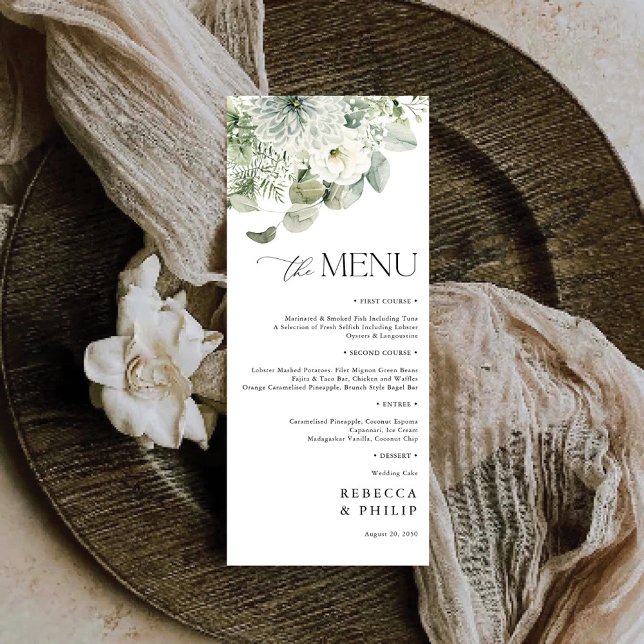 Dusty Sage Green Wedding Flat Menu (Creator Uploaded)