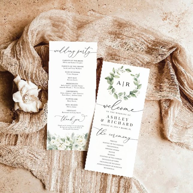 Dusty Sage Green Wedding Program (Creator Uploaded)