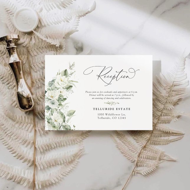 Dusty Sage Green Wedding Reception Card (Creator Uploaded)