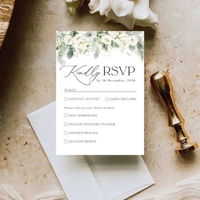 Dusty Sage Green Wedding RSVP Card (Creator Uploaded)