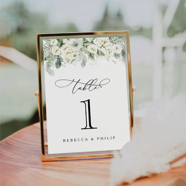 Dusty Sage Green Wedding Table Number Card (Creator Uploaded)