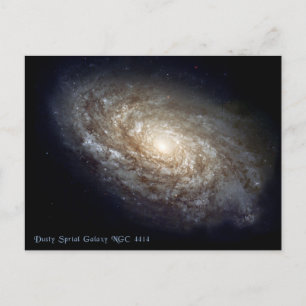 Dusty Spiral Galaxy NGC 4414 Postcard