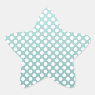 Dusty Teal and White Polka Dot pattern Star Sticker