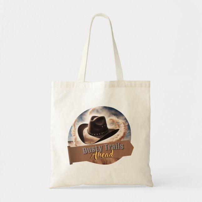 Dusty Trail Adventure - Cowboy Hat Graphic Tote Bag (Front)