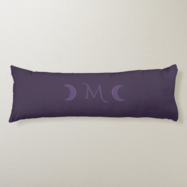 Dusty Violet Monogram Crescent Moon Pattern Back Body Cushion (Front)