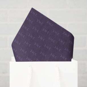 Dusty Violet Monogram Crescent Moon Pattern Tissue Paper