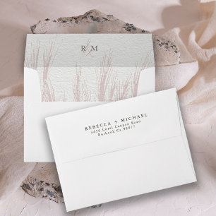 Dusty Watercolor Botanical Monogram Wedding Envelope