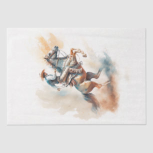Dusty Western Watercolor “Bucking Bronco” Tissue Paper