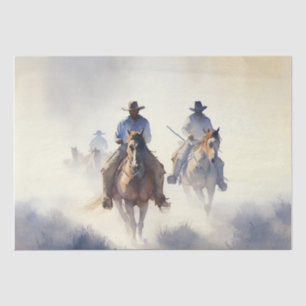 Dusty Western Watercolor “Posse - The Chase”    Tissue Paper