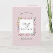 Dusty Wildflower Watercolor Botanic Wedding  Progr