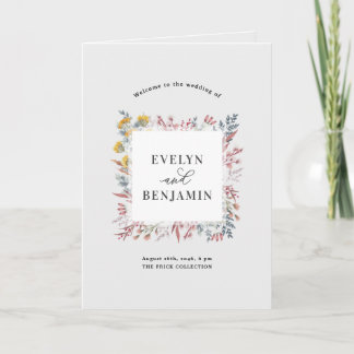 Dusty Wildflower Watercolor Botanic Wedding  Progr Program