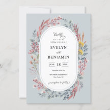 Dusty Wildflower Watercolor Wedding Invitation