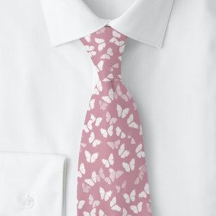Dusty Wine Butterflies Tie