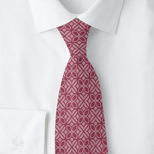Dusty Wine Leaves & Lines Tie