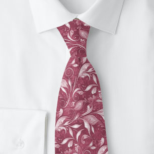 Dusty Wine Luscious Botanical Tie