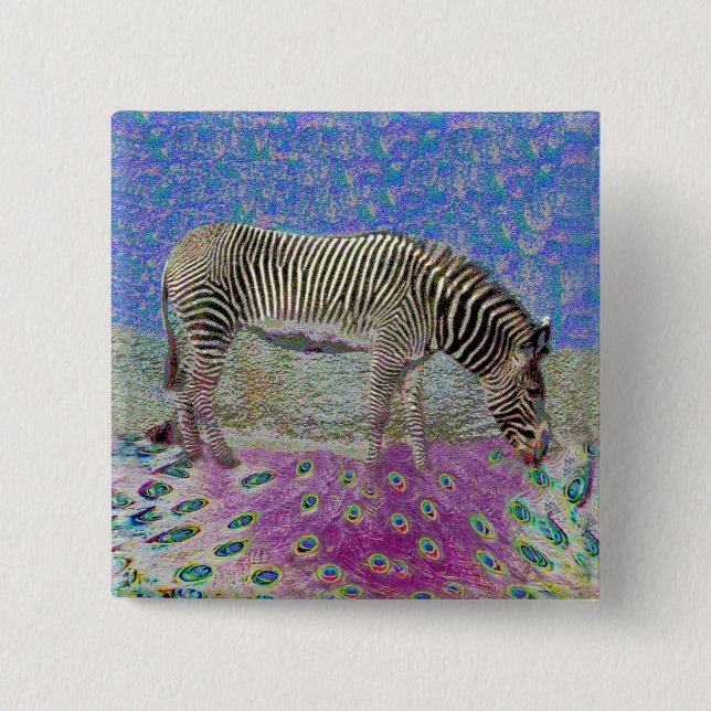 Dusty Zebra Dreams 15 Cm Square Badge (Front)
