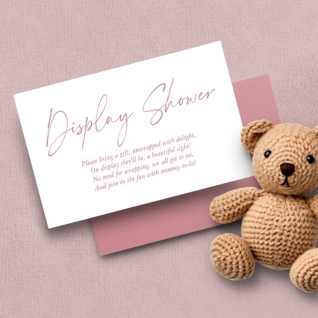 Dusy Rose Mauve Handwritten Display Shower Enclosure Card (Creator Uploaded)