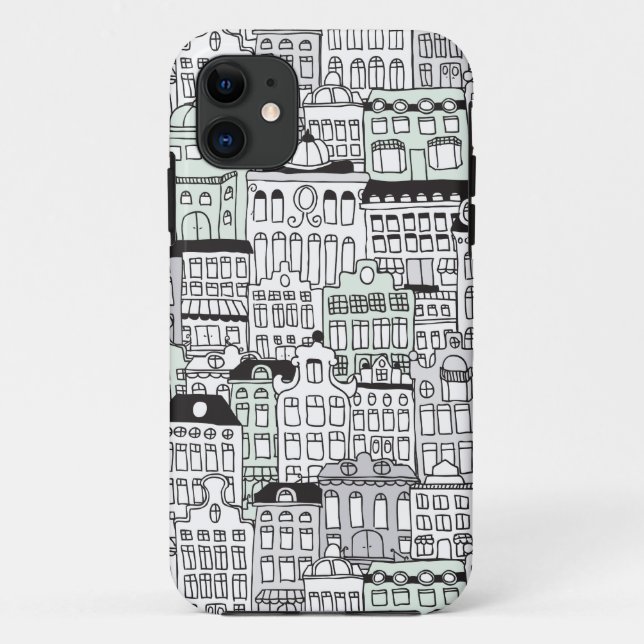 Dutch amsterdam illustration home pattern Case-Mate iPhone case (Back)