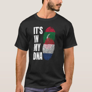 Dutch And Maldivian Mix DNA Heritage Flag T-Shirt