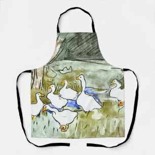Dutch Art Nouveau Ducks and Geese Apron