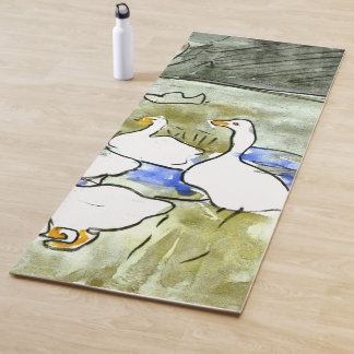 Dutch Art Nouveau Ducks and Geese Yoga Mat