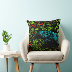Dutch Art Nouveau Peacock and Butterfly  Cushion